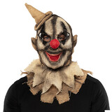 Morris Costumes MCSC025 Adults Scarecrow Clown Full Head Covering Halloween Mask - One Size