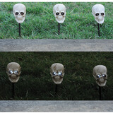 Morris Costumes MP27880C Lighted Skull Pathway Markers Decoration - Set of 3