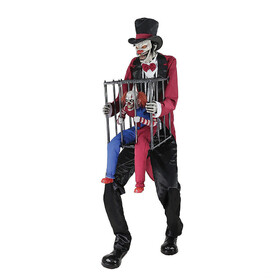 Morris Costumes MR124652 7' Rotten Ringmaster with Caged Clown Halloween Decoration