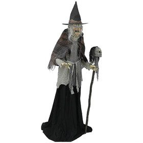 Morris Costumes MR124911 6' Lunging Witch With Digital Eyes Animated Pro
