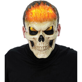 Seasonal Visions MR131922 Light-Up Orange Inferno Skull Mask