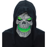 Seasonal Visions MR131926 Flaming Green Skull Mask with Hood