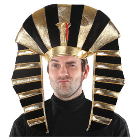 Morris Costumes MR158085 Adult's Gold &amp; Black King Tut Hat