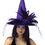 Morris Costumes MR-167066 Witch Hat Purple Satin W Feath