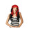 Morris Costumes MR177266 Red And Black Wig