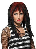 Morris Costumes MR-177356 Wig Demure Dreads Red/Black