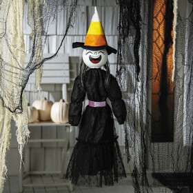 Seasonal Visions MR5123746 2 Ft. Animated Light-Up Giggling Witch with Black Dress Halloween Decoration