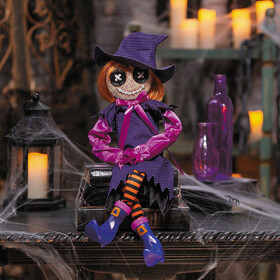 Seasonal Visions MR5123749 2 Ft. Hanging Mischievous Black & Purple Witch Doll Halloween Decoration