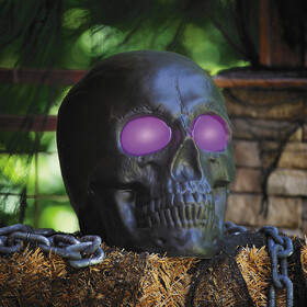 Morris Costumes PC03225 20" Light-Up LED Blow Mold Black Skull Halloween Decoration