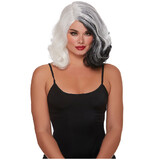 Dreamgirl RL12306BW Adult's Black & White Split Hues Glam Wig