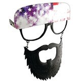 Morris Costumes SG1972 Clear Sun-Stache Glasses with Black Beard