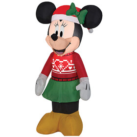 Morris Costumes SS110647G 42" Blow Up Inflatable Minnie Mouse Ugly Sweater Outdoor Yard Decoration