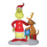 Sunstar SS112810G Airblown Grinch & Max With Presents Inflatable Scene - Dr. Seuss