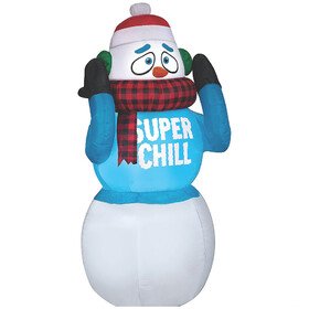 Gemmy SS113500G 72" Blow Up Inflatable Shivering Snowman Outdoor Yard Decoration