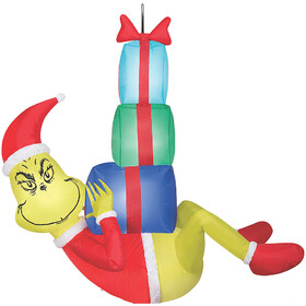 Gemmy SS114463G 48" Blow Up Inflatable Hanging Grinch Outdoor Yard Decoration