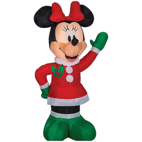 Sunstar SS117074G 42" Blow Up Inflatable Minnie in a Winter Outfit Yard Decoration
