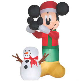 Gemmy SS117107G 72" Blow Up Inflatable Mickey Snowman Outdoor Yard Decoration