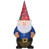 Gemmy SS117170G Blow Up Inflatable Gnome with Christmas Hat Outdoor Yard Decoration