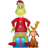 Gemmy Industiries SS117715G Airblown® Grinch with Max 41-Inch Inflatable Christmas Yard Décor