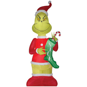Gemmy SS118747G 108" Blow Up Inflatable Grinch with Stock Giant Outdoor Yard Decoration