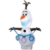Gemmy SS119003G Blow Up Inflatable Olaf with Ornaments Outdoor Yard Decoration