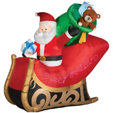 Gemmy SS119835G Blow Up Inflatable Mix Santa Sleigh Outdoor Yard Decoration
