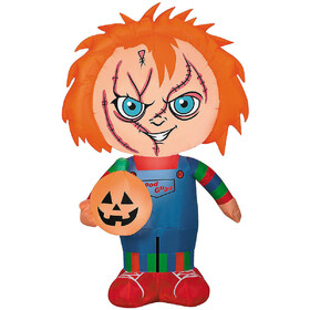 Disguise SS224991G 42" Airblown® Inflatable Child's Play Stylized Chucky with Jack-O'-Lantern Halloween Outdoor Yard Decoration