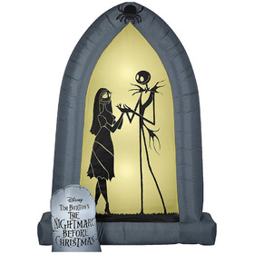 Gemmy Industiries SS225603G Blow Up Inflatable Nightmare Before Christmas Jack &amp; Sally Arch Outdoor Yard Decoration