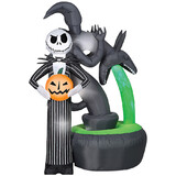 Gemmy SS228488G Blow Up Inflatable Projection Jack Skellington Inflatable Outdoor Yard Decoration
