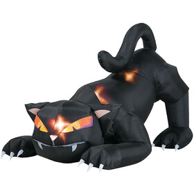 Morris Costumes SS23623G 72" Blow Up Inflatable Black Cat With Turning Head Halloween Decoration