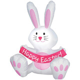 Morris Costumes SS46554G Blow Up Inflatable 4 ft. Happy Easter Bunny Outdoor Yard Decoration
