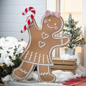 Disguise SS48825 37 3/4" Iron Gingerbread Girl Christmas Decoration