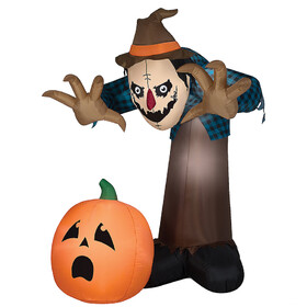 Sunstar SS551393G 90" Airblown Inflatable Giant Hunched Scarecrow w/LED Animated Halloween Yard Decor