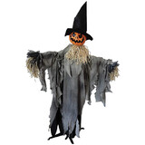SunStar SS61948 6' Scarecrow Pumpkin with Hat Animated Prop