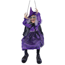 Sunstar SS62547 39" Hanging Kicking Witch On Swing Decoration
