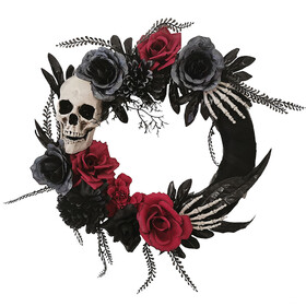 Sunstar SS63062 18" Skull, Hands &amp; Roses Wreath
