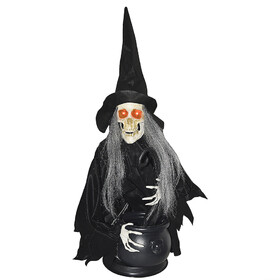 Gemmy SS64028 31" Animated Witch with Cauldron Halloween Decoration