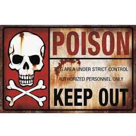 Morris Costumes SS71913 Metal Poison Sign