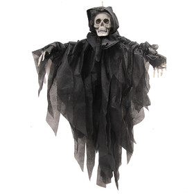 Morris Costumes SS72372 29.5" Hanging Skeleton Black Reaper Decoration