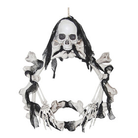 Morris Costumes SS72884 16.5" Lightup Skeleton Halloween Wreath