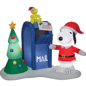 Sunstar SS85285G 68" Blow Up Inflatable Peanuts Snoopy &amp; Woodstock with Mailbox Outdoor Yard Decoration