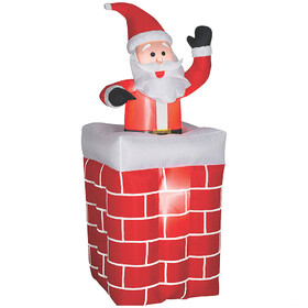 Gemmy SS86119G 72" Blow Up Inflatable Santa Chimney Outdoor Yard Decoration