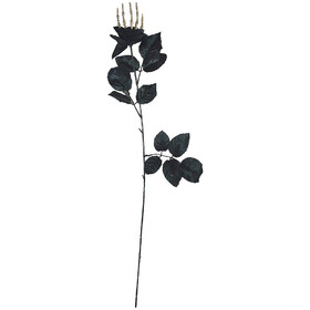 Sunstar SS87143 21" Black Rose with Skeleton Hand Halloween Decoration