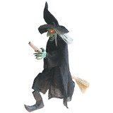 Morris Costumes SS87258 Hanging Witch On A Broom Halloween Decoration