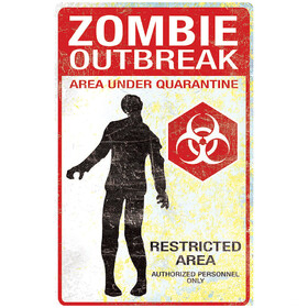 Morris Costumes SS88105 Metal Zombie Outbreak Sign