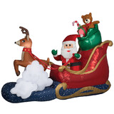 Gemmy SS882503G Airblown® Animated Luxe Waving Santa w/ Rocking Reindeer on a Cloud 84