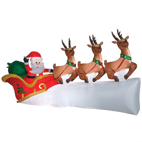Gemmy SS882517G Airblown&#174; Santa in Sleigh Scene 68" Inflatable Christmas Outdoor Yard Decor