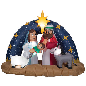 Gemmy SS882520G Airblown&#174; Snowy Night Nativity Scene 78" Inflatable Christmas Outdoor Yard Decor