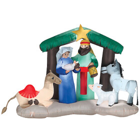 Gemmy SS882521G Airblown&#174; Nativity Scene 78" Inflatable Christmas Outdoor Yard Decor