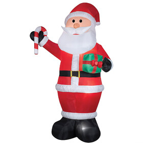 Gemmy SS882526G Airblown&#174; Giant Santa with Gift and Candy Cane 82" Inflatable Christmas Outdoor Yard Decor